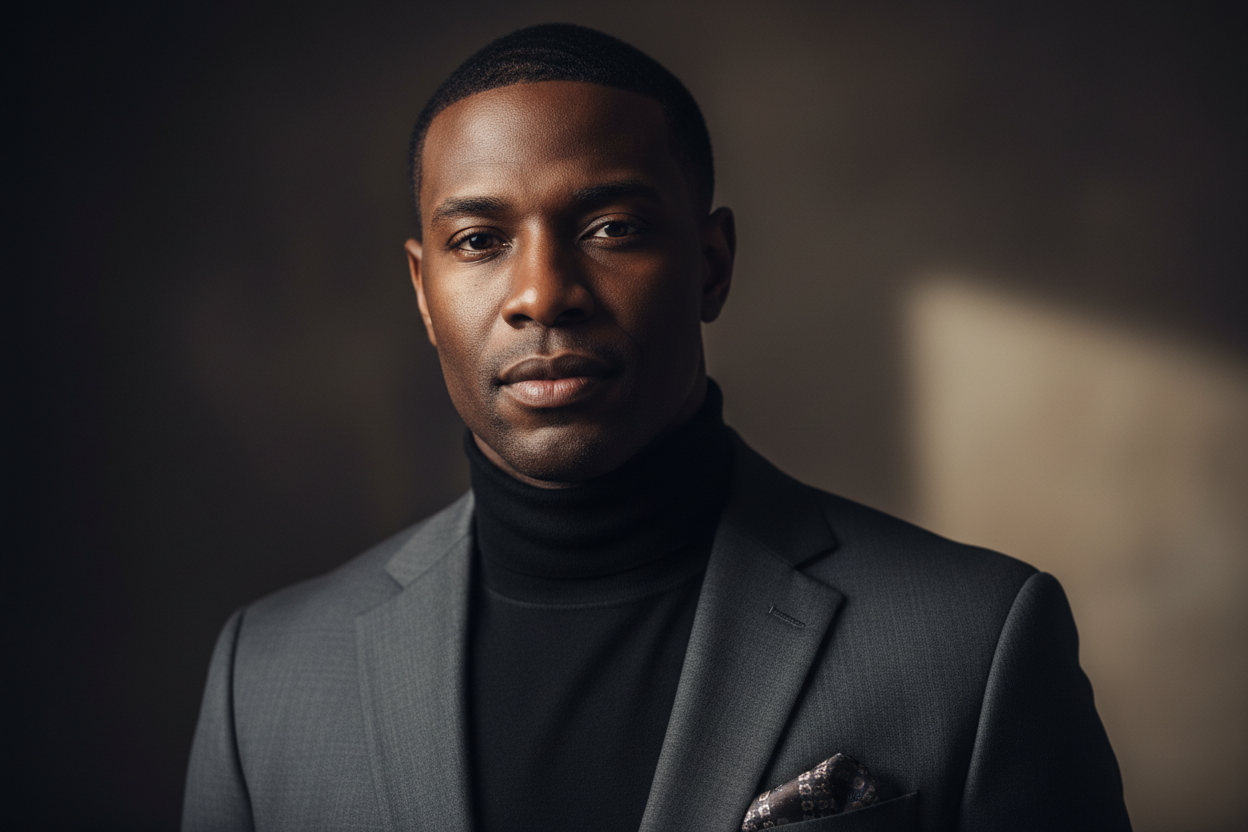 attractive black man mogging 